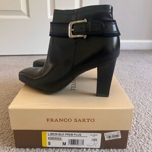 Franco Sarto Black Heeled Ankle Boots